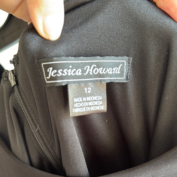 Jessica Howard Black and Pink A-line Tie Front Dress - Picture 2 of 4